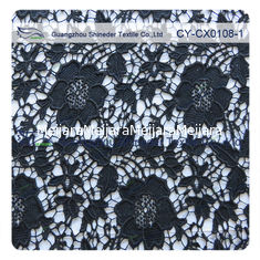 China Witte/Zwarte Kleuren Nylon Katoenen Bloemenkledingsstof, Geborduurd Kant leverancier