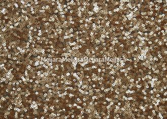 China Wasbare Geparelde Kantstof met Gouden Kleuren Glanzende Lovertjes CY-XP0002 leverancier