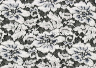 China Wit Bloem Geborsteld Stretchable Kant, Stof CY-LQ0003 van Rayon de Nylon Spandex leverancier