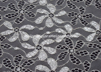 China 90% Nylon + 10% Spandex Stof van het Bloem de Elastische Kant voor Nachthemden CY-LW0795 leverancier