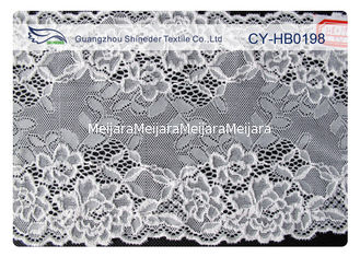 China De witte van de Elastische Katoenen Nylon Versiering Kantstof voor Huwelijkskleding CY-HB0198 leverancier