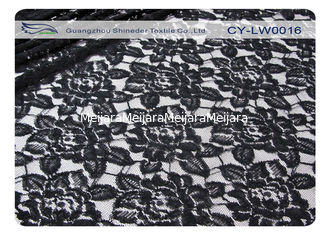 China Zwarte Bloem Katoenen Nylon Kantstof, 65% Nylon + 35% Katoen CY-LW0016 leverancier