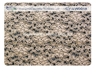 China Elastische Bloem Katoenen Nylon Kantstof Elegante CY-LW0018 Tegen het krimpen leverancier