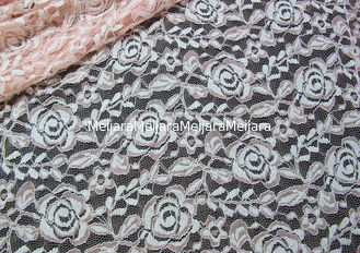 China Stof van het de katoenen Polyester de Elastische Kant van Spandex met Netwerk Gebreid Bloemkant leverancier