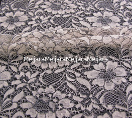 China Stof van het guipure de Geribde Kant, krimpen-Bestand Polyester Nylon Stof CY-LW0633 leverancier