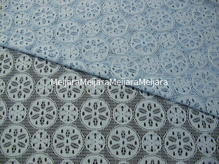 China Koningsblauwen van de Katoenen Nylon van het de Sneeuwvlokontwerp Kantstof de Kledingsmateriaal leverancier