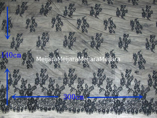 China Het Kantversiering van de manier Grote Zwarte Wimper 100% Nylon voor Dame Dress CY-HB0481 leverancier