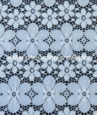 China De nylon Versiering van de het Kantstof van Spandex Elastische Blauwe Bloemen voor Dame Garment leverancier