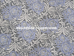 China Het lichtpaarse en Witte van de Katoenen Nylon Ontwerp van de het Rayon Grote Bloem Kantstof voor Manier syd-0183 leverancier