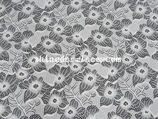 China De witte Nylon Spandex-Stof van het Rekkant met Bloemontwerp voor Kledingstuk syd-0186 leverancier