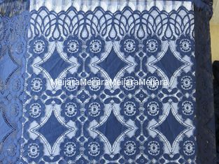 China De mooie Diepe Blauwe Geometrische van het Katoenen Nylon Stof Rekkant/de Stof van het Kantgordijn leverancier