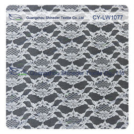 Witte Dunne Duidelijke Bloem 100% de Nylon Netto Stof van het Netwerkkant 1.5 - 1.55m Breedte leverancier