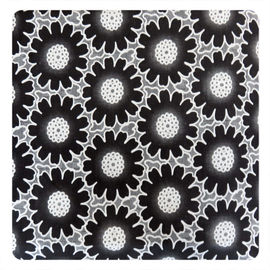 Manier Grote Zwarte Bloemen Katoenen Kantstof, 50% Katoen 50% Polyester leverancier