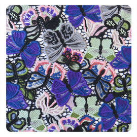 Customed Geborduurde Kantstof, van de Katoenen de Bloemenkleding Textielmanier leverancier