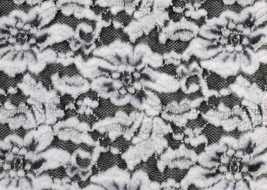 Wit Bloem Geborsteld Stretchable Kant, Stof CY-LQ0003 van Rayon de Nylon Spandex leverancier