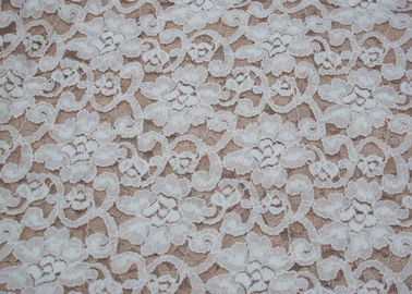 De manier borstelde Witte de Bloemvorm van de Kantstof, Stretchable 135cm Breedte CY-LQ0042 leverancier