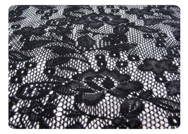 De zwarte 100% Stof van het Polyesterkant voor Nachthemden, Lingerie CY-CT8562 leverancier