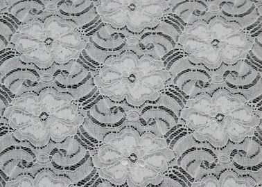 De witte Elastische Stof Mooie Elegante CY-LW0783Y van Kant Nylon Spandex leverancier