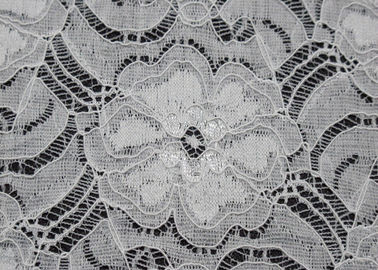 De witte Elastische Stof Mooie Elegante CY-LW0783Y van Kant Nylon Spandex leverancier