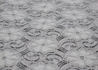 De witte Elastische Stof Mooie Elegante CY-LW0783Y van Kant Nylon Spandex leverancier