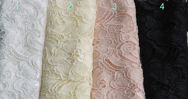 De witte Elastische Stof Mooie Elegante CY-LW0783Y van Kant Nylon Spandex leverancier