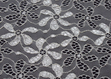 90% Nylon + 10% Spandex Stof van het Bloem de Elastische Kant voor Nachthemden CY-LW0795 leverancier