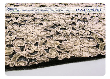 Elastische Bloem Katoenen Nylon Kantstof Elegante CY-LW0018 Tegen het krimpen leverancier