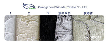 Grijze Elastische de Viscose Nylon Katoenen van het Koordkant Materiële/Bloemenstof CY-DK0011 leverancier