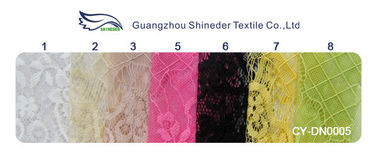 De decoratieve Stof van het Wimper Nylon Kant gratineerde Geel Polyamide voor Nachtkleding (CY-DN0005) leverancier