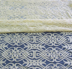 Voile het Gele Katoenen Nylon Kantstof Milieuvriendelijke Verven voor Gordijndecoratie CY-DK0035 leverancier