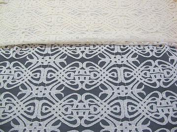 Voile het Gele Katoenen Nylon Kantstof Milieuvriendelijke Verven voor Gordijndecoratie CY-DK0035 leverancier