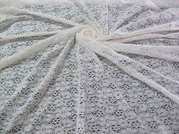 Ivoor Bloemen Katoenen Nylon Kantstof met het AZO Vrije Verven voor Dame Dress CY-DK0029 leverancier