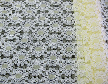 De zachte Gele van de Katoenen Nylon Punt Kantstof Bloemen Gebreid voor Kantkleding CY-DK0034 leverancier