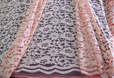 De milieuvriendelijke van het Katoenen Nylon Stof Roze 145CM Kantnetwerk - 150CM-Breedte CY-DK0025 leverancier