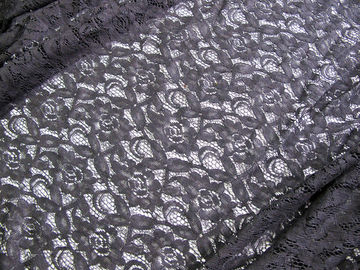 150cm In water oplosbare Katoenen Nylon Kantstof Zwarte Gebreide CY-LW0032 leverancier