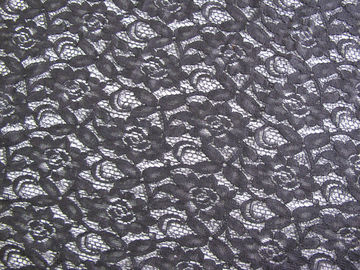150cm In water oplosbare Katoenen Nylon Kantstof Zwarte Gebreide CY-LW0032 leverancier