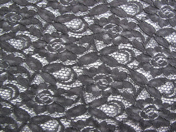 150cm In water oplosbare Katoenen Nylon Kantstof Zwarte Gebreide CY-LW0032 leverancier