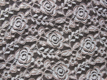Stof van het de katoenen Polyester de Elastische Kant van Spandex met Netwerk Gebreid Bloemkant leverancier