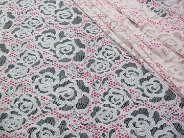 De witte van het Katoenen Stof Polyesterkant nam Druk voor Lingerie/Bustehouder toe (CY-DK0033) leverancier