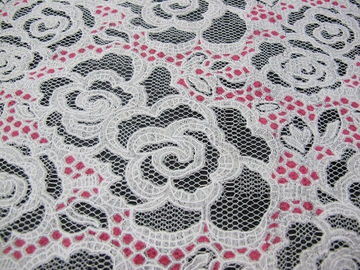 De witte van het Katoenen Stof Polyesterkant nam Druk voor Lingerie/Bustehouder toe (CY-DK0033) leverancier