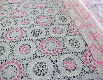 Roze Geometrische de Stoffen Katoenen van het Polyesterkant Doorsmelting helemaal over Kant voor Dame Clothes (CY-DK0041) leverancier