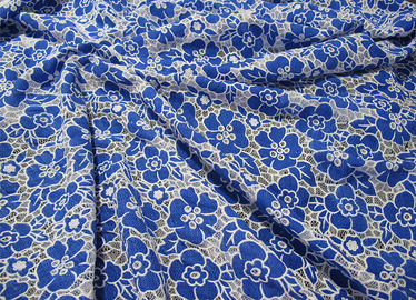 Gebreid van het Katoenen de Stoffenblauw Polyesterkant met het Kant van de Doorsmeltingsbloem (CY-DK0019) leverancier