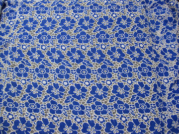 Gebreid van het Katoenen de Stoffenblauw Polyesterkant met het Kant van de Doorsmeltingsbloem (CY-DK0019) leverancier