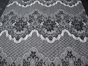 De decoratieve Stof van het Wimper Nylon Kant gratineerde Geel Polyamide voor Nachtkleding (CY-DN0005) leverancier