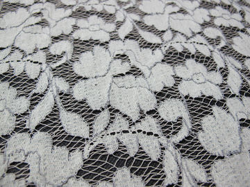 Grijze Elastische de Viscose Nylon Katoenen van het Koordkant Materiële/Bloemenstof CY-DK0011 leverancier