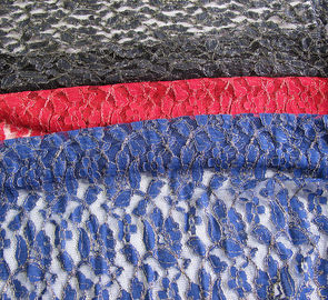 Koningsblauwen Katoenen Nylon Gouden Metaal haakt Kantstof door de Werf leverancier