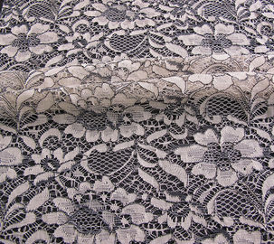 Stof van het guipure de Geribde Kant, krimpen-Bestand Polyester Nylon Stof CY-LW0633 leverancier
