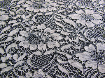 Stof van het guipure de Geribde Kant, krimpen-Bestand Polyester Nylon Stof CY-LW0633 leverancier