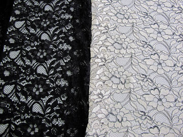 Stof van het guipure de Geribde Kant, krimpen-Bestand Polyester Nylon Stof CY-LW0633 leverancier