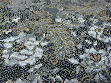 Uitstekende Metaal Bloemen het Kantstof syd-0002 van Tulle van de Kantstof Blauwe, Nylon leverancier
